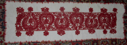 Tablecloth with written embroidery on a linen-woven base, runner 108 cm x 57 cm