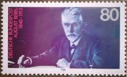 N1382 / Germany 1988 august bebel political stamp postal clerk