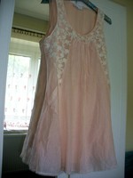 Silk - pamut h.rózsaszín ruha, krém csipkével, KoppAhl