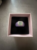Jade kő gyűrű 14 kr betéttel