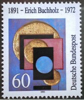 N1493 / 1991 Germany artist erich buchholz stamp postal clerk