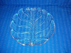 Leaf-shaped glass tray, center of the table (a15)