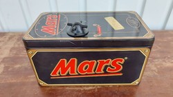 Ritka retro Mars csokoládé fém doboz / széf persely gyűjtőknek (1995, 18x10 cm)