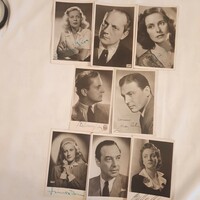 Signed photos of famous Hungarian actors from the 1940s
