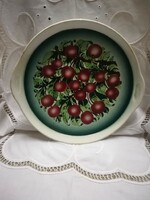 Kispest granite cake plate, serving plate, with cherry pattern.