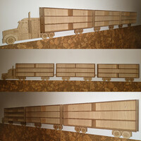 V. Pótos kamion fali polc – fa játéktároló és látványos gyerekszobai dekoráció