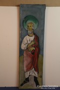 Ernő Bakos: saint - oil on canvas, to be restored