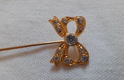 Vintage bow-shaped brooch, hat pin, pin