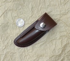 Leather case for Laguiole knife, with stainless steel holder, from collection