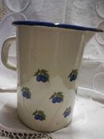 Enamel measuring cup with plum pattern