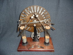 Régi szemléltető eszköz iskolai fizika kisérleti tanszer elektrosztatikus indukciós gép 20-as évek