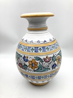 Habán mintás nagyméretű kézi festésű váza, 37 cm