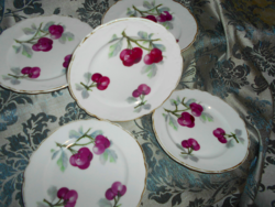 5 db antik cseresznye mintás süteményes tányér -az ár az 5 db-ra vonatkozik