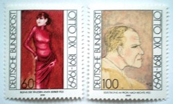 N1572-3 / 1991 Germany otto dix artist stamp series postal clerk