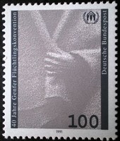 N1544 / 1991 Germany asylum convention stamp postal clerk