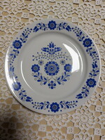 Régi Alföldi porcelán falitányér virágos magyaros kék népi mintával