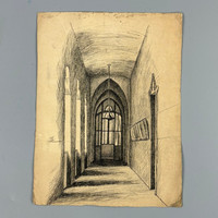 Cathedral corridor marked H. - ink, on cardboard - 20 no.