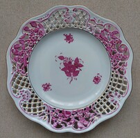 Herend porcelain openwork wall plate with Appony pattern in perfect condition