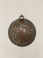 Antique kitchen tool red copper filter with traces of tin plating 961 8655