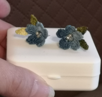 Mikrohorgolással készült fülbevaló kék