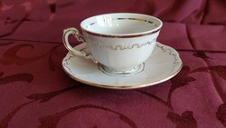 Zsolnay porcelain, gold feathered coffee cup with bottom
