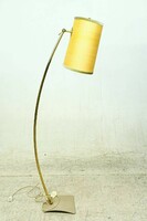 Mid century modern 60as évek réz állólámpa vintage lámpa selyem ernyő öntöttvas talp