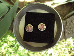 Silver earrings with rhodochrosite