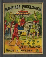 1900.- Swedish - match tag - match - marriage procession - India - Sweden