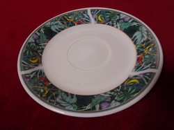 Chinese porcelain teacup coaster, green border. Jokai.