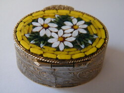 Small Italian medicine box with an old glass mosaic top