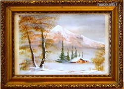 Ismeretlen Művész: Tél a hegyekben AKVARELL