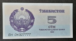 Üzbegisztán * 5 cym 1992