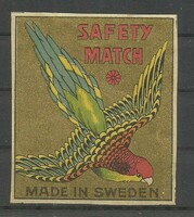 1900.- Svéd - Gyufacímke - papagáj