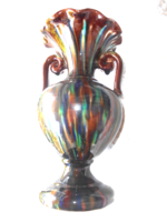 Mezőtúr trickled glaze, vase -- 21 cm