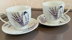 Cappuccino set with lavender pattern