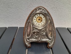 1,-Ft Nagyon ritka gyönyörű antik Szecis ezüst asztali óra működik
