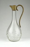 0Z983 Antique Vienna Secession style blown glass Austrian jug with copper lid 16.5 cm