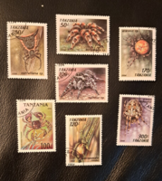 Tanzania spiders stamps stamped b/1/15