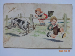 Old graphic humorous children's postcard