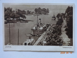 Old postcard: Siofok, port detail (1948)