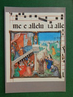2 db Képeslap - Bibliotheca Corviniana sorozatból: GRADUALE /3, Mátyás bélyeggel, párban
