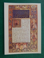 Képeslap - Bibliotheca Corviniana sorozatból: Neoplatonista tanulmányok, Mátyás bélyeggel