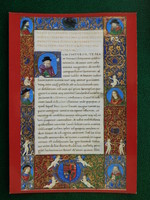 Postcard - from the bibliotheca corviniana series: miscellanea, with Matthias stamp