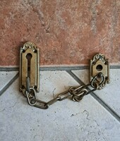 Vintage solid copper security door chain
