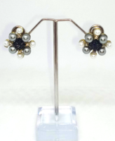 Square beaded, crystal earrings 405