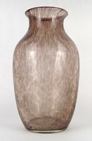 1N940 Nagyméretű Karcagi fátyolüveg váza 28.5 cm