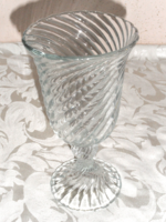 Twisted glass goblet with base, vase (23 cm)