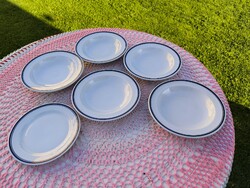 Alföldi porcelán kék csíkos mély tányér 5 db+ 1 db kis tányér eladó!