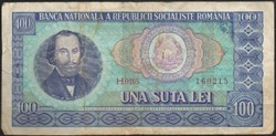 D - 185 -  Külföldi bankjegyek: Románia 1966  100 lei