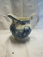 English faience pourer with stagecoach pattern